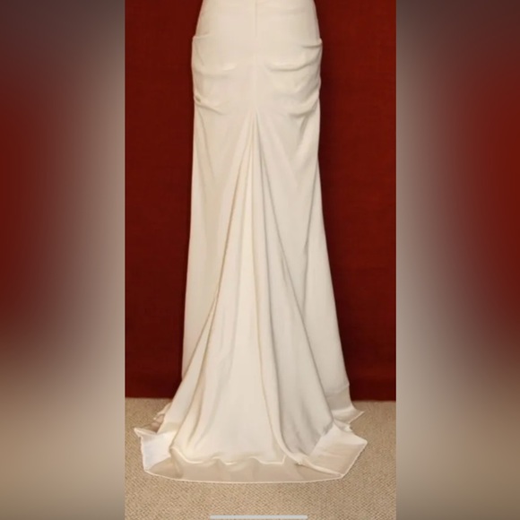 NICOLE MILLER SIMONE SILK CREPE DRESS GOWN 10 $1455 GS0005 IVORY - Picture 7 of 7